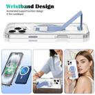 For iPhone 14 Pro Max Clear Wristband Holder MagSafe Phone Case(Blue) - 2