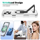 For iPhone 15 Clear Wristband Holder MagSafe Phone Case(Black) - 2