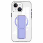 For iPhone 15 Clear Wristband Holder MagSafe Phone Case(Purple) - 1