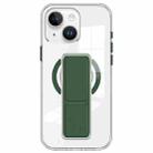 For iPhone 15 Clear Wristband Holder MagSafe Phone Case(Dark Green) - 1