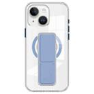 For iPhone 15 Plus / 14 Plus Clear Wristband Holder MagSafe Phone Case(Blue) - 1
