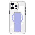 For iPhone 15 Pro Clear Wristband Holder MagSafe Phone Case(Purple) - 1
