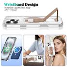For iPhone 15 Pro Clear Wristband Holder MagSafe Phone Case(Brown) - 2