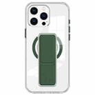 For iPhone 15 Pro Clear Wristband Holder MagSafe Phone Case(Dark Green) - 1