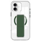For iPhone 16 Clear Wristband Holder MagSafe Phone Case(Dark Green) - 1