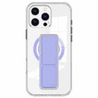 For iPhone 16 Pro Clear Wristband Holder MagSafe Phone Case(Purple) - 1
