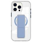 For iPhone 16 Pro Clear Wristband Holder MagSafe Phone Case(Blue) - 1