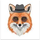 Gentleman Fox Frameless Canvas Decorative Painting Print On Your Demand, Size:80x80cm - 1