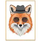 Gentleman Fox Decorative Painting with Aluminum Alloy Frame Print On Your Demand, Size:15x20cm - 1