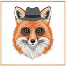Gentleman Fox Decorative Painting with Aluminum Alloy Frame Print On Your Demand, Size:20x20cm - 1