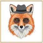 Gentleman Fox Decorative Painting with Aluminum Alloy Frame Print On Your Demand, Size:40x40cm - 1