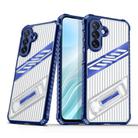 For Samsung Galaxy A36 / A56 5G Plating Holder PC Hybrid TPU Phone Case(Navy Blue) - 1
