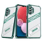 For Samsung Galaxy A13 4G / 5G Plating Holder PC Hybrid TPU Phone Case(Dark Green) - 1