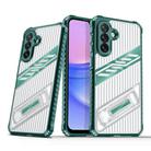 For Samsung Galaxy A15 Plating Holder PC Hybrid TPU Phone Case(Dark Green) - 1