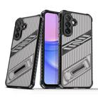 For Samsung Galaxy A15 Plating Holder PC Hybrid TPU Phone Case(Gray Black) - 1