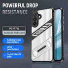 For Samsung Galaxy A34 5G Plating Holder PC Hybrid TPU Phone Case(Navy Blue) - 2