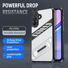 For Samsung Galaxy A14 Plating Holder PC Hybrid TPU Phone Case(Transparent Black) - 2