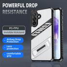 For Samsung Galaxy A25 Global Plating Holder PC Hybrid TPU Phone Case(Navy Blue) - 2