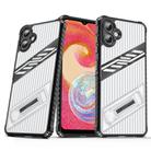 For Samsung Galaxy A04e Plating Holder PC Hybrid TPU Phone Case(Transparent Black) - 1