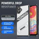 For Samsung Galaxy A04e Plating Holder PC Hybrid TPU Phone Case(Transparent Black) - 2