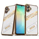 For Samsung Galaxy A06 Plating Holder PC Hybrid TPU Phone Case(Desert Gold) - 1