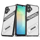 For Samsung Galaxy A06 Plating Holder PC Hybrid TPU Phone Case(Transparent Black) - 1