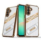 For Samsung Galaxy A26 5G Plating Holder PC Hybrid TPU Phone Case(Desert Gold) - 1