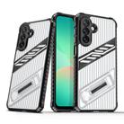 For Samsung Galaxy A26 5G Plating Holder PC Hybrid TPU Phone Case(Transparent Black) - 1