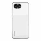 For iPhone 16e AG Frosted Electroplating Acrylic Phone Case(Silver White) - 1