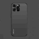 For iPhone 15 Pro AG Frosted Electroplating Acrylic Phone Case(Black) - 1