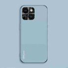 For iPhone 14 AG Frosted Electroplating Acrylic Phone Case(Sierra Blue) - 1