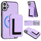 For Nothing CMF Phone 1 Detachable Magsafe Magnetic Card Bag Phone Case(Light Purple) - 1