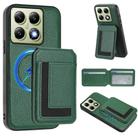 For Xiaomi 14T Pro CX01 Detachable Magsafe Magnetic Card Bag Phone Case(Peacock Green) - 1