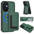 For Honor 200 CX01 Detachable Magsafe Magnetic Card Bag Phone Case(Peacock Green) - 1