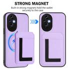 For Honor 200 CX01 Detachable Magsafe Magnetic Card Bag Phone Case(Light Purple) - 2