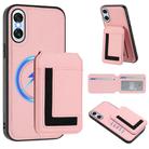 For Sony Xperia 10 VI CX01 Detachable Magsafe Magnetic Card Bag Phone Case(Pink) - 1