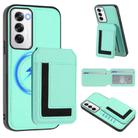 For OPPO Reno12 Pro Global CX01 Detachable Magsafe Magnetic Card Bag Phone Case(Mint Green) - 1