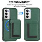 For OPPO Reno12 Pro Global CX01 Detachable Magsafe Magnetic Card Bag Phone Case(Peacock Green) - 2