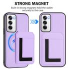 For OPPO Reno12 Pro Global CX01 Detachable Magsafe Magnetic Card Bag Phone Case(Light Purple) - 2