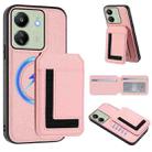 For Redmi 13C 4G / Xiaomi Poco C65 CX01 Detachable Magsafe Magnetic Card Bag Phone Case(Pink) - 1