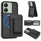 For Redmi 13C 4G / Xiaomi Poco C65 CX01 Detachable Magsafe Magnetic Card Bag Phone Case(Black) - 1