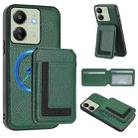 For Redmi 13C 4G / Xiaomi Poco C65 CX01 Detachable Magsafe Magnetic Card Bag Phone Case(Peacock Green) - 1