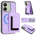 For Redmi 13C 4G / Xiaomi Poco C65 CX01 Detachable Magsafe Magnetic Card Bag Phone Case(Light Purple) - 1