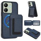 For Redmi 13C 4G / Xiaomi Poco C65 CX01 Detachable Magsafe Magnetic Card Bag Phone Case(Dark Blue) - 1