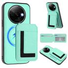 For Redmi A3 / A3x / Xiaomi Poco C61 CX01 Detachable Magsafe Magnetic Card Bag Phone Case(Mint Green) - 1