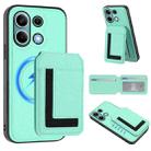 For Redmi Note 13 4G CX01 Detachable Magsafe Magnetic Card Bag Phone Case(Mint Green) - 1