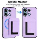 For Redmi Note 13 4G CX01 Detachable Magsafe Magnetic Card Bag Phone Case(Light Purple) - 2