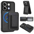 For Redmi Note 13 5G CX01 Detachable Magsafe Magnetic Card Bag Phone Case(Black) - 1