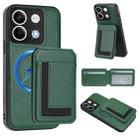 For Redmi Note 13 5G CX01 Detachable Magsafe Magnetic Card Bag Phone Case(Peacock Green) - 1