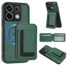 For Redmi Note 13 Pro 5G / Poco X6 CX01 Detachable Magsafe Magnetic Card Bag Phone Case(Peacock Green) - 1